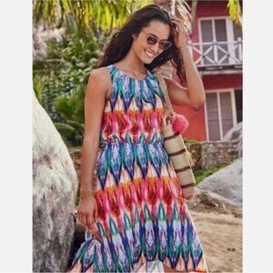 Athleta Martinique Ikat Colorful Midi Dress Size XXS 2XS/XS *K3